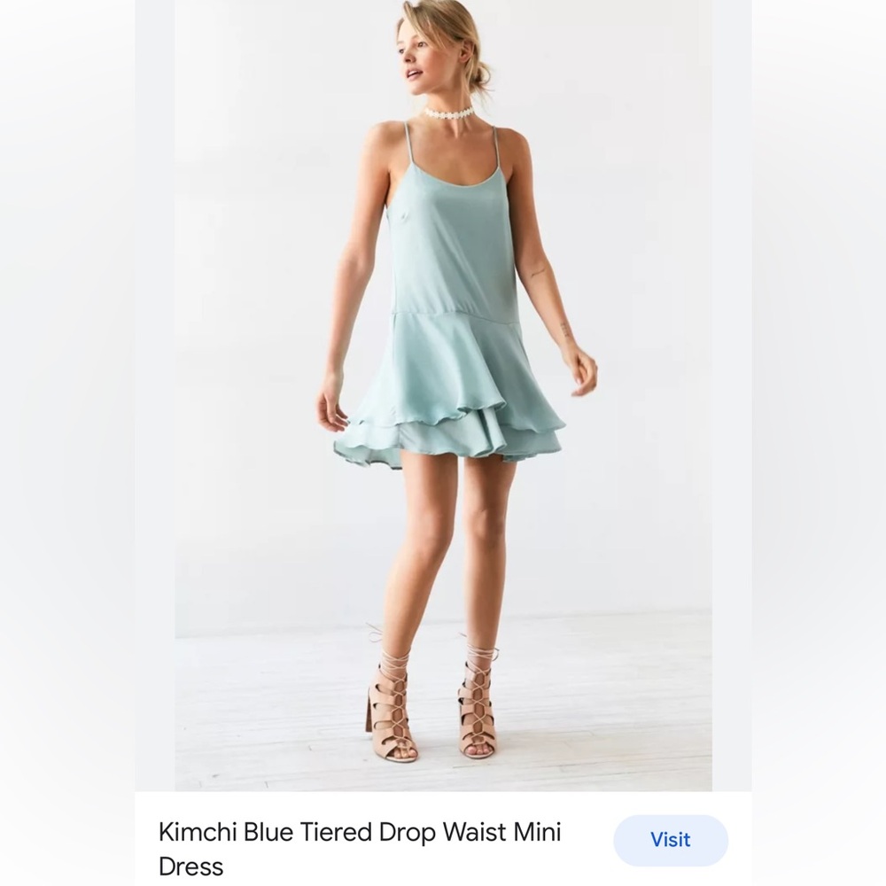 NWT Urban Outfitters Kimchi Blue Tiered Drop Waist Mini
Dress